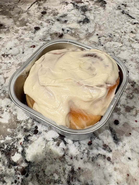 Single Sourdough Cinnamon Roll with Cream Cheese Icing