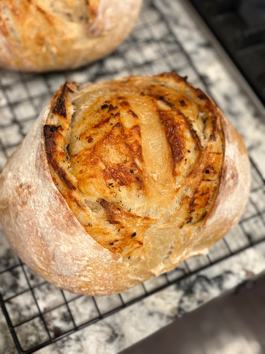 Garlic Parmesan Sourdough Loaf